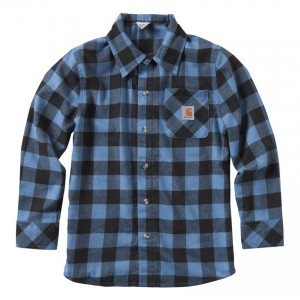 Carhartt CE8174 - Long Sleeve Plaid Shirt - Boys - Blue Haven