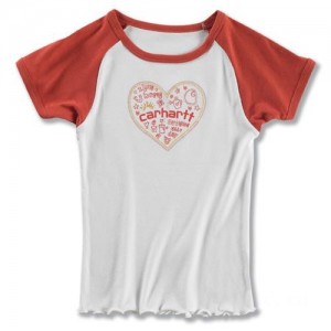 Carhartt CA8053 - Raglan T-Shirt - Girls - White / Red