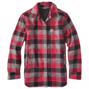 Carhartt CP9545 - Lined Flannel Shirt Jac - Girls - Cerise