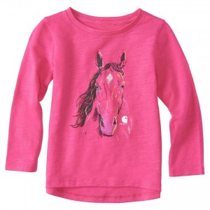 Carhartt CA9617 - Crayon Horse Tee - Girls - Fuchsia