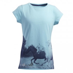 Carhartt CA9382 - Photoreal Horses Tee - Girls - Light Blue